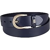 Tommy Hilfiger Women's TH Ornament Logo Casual Leather Belt for Jeans, Trousers and Dresses