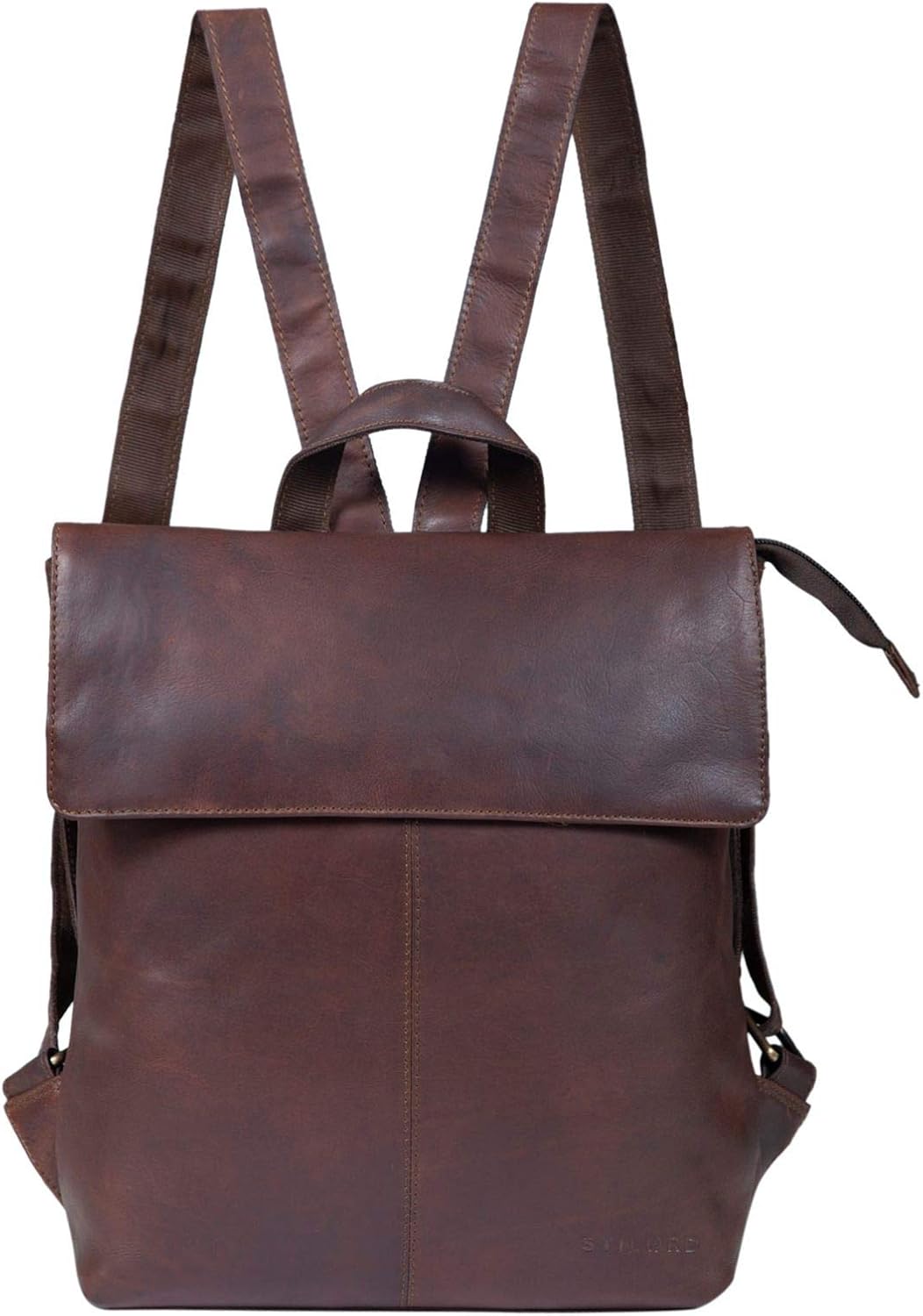 STILORD "Charlie" Vintage Leather Backpack Brown Satchel for Women Men Unisex Daypack for 13,3 Inch MacBook Laptop Rucksack in Genuine Leather Colour:Cognac Dark Brown