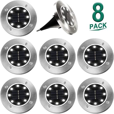 Beleuchtung Aussenbeleuchtung Aussenbeleuchtung 6 Stuck Solar Bodenleuchten 8 Leds Solar Bodenleuchten Aussen Solar Gartenleuchten Helles Weiss Solarlampen Ip65 Wasserdichte Bodenstrahler Licht Garten Landschaft Beleuchtung Fur Rasen Nasharia