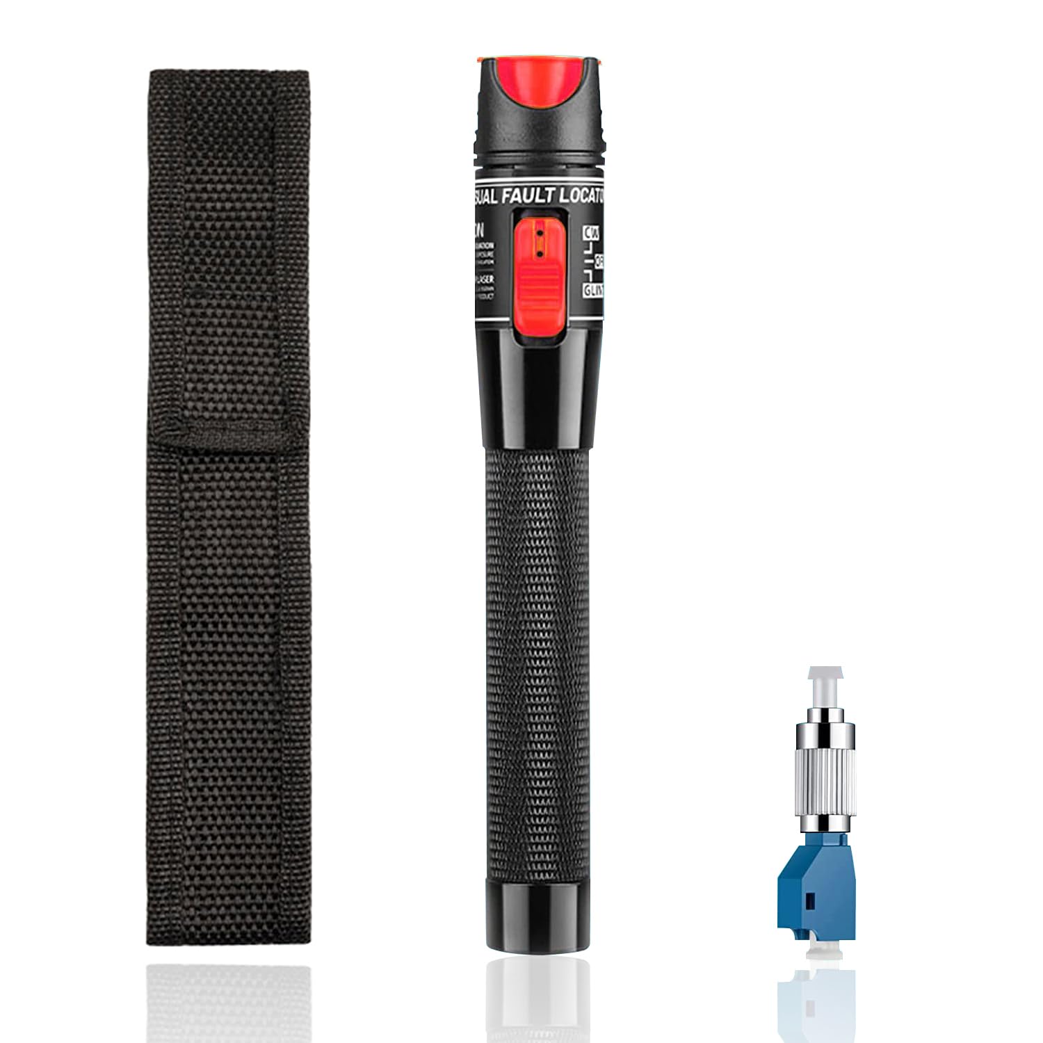 Guakiili 50MW Fiber Optic Tester, 50Km Visual Fault Locator, VFL Fiber Optic Cable Tester with 9/125um FC Male to LC Female Singlemode Adapter