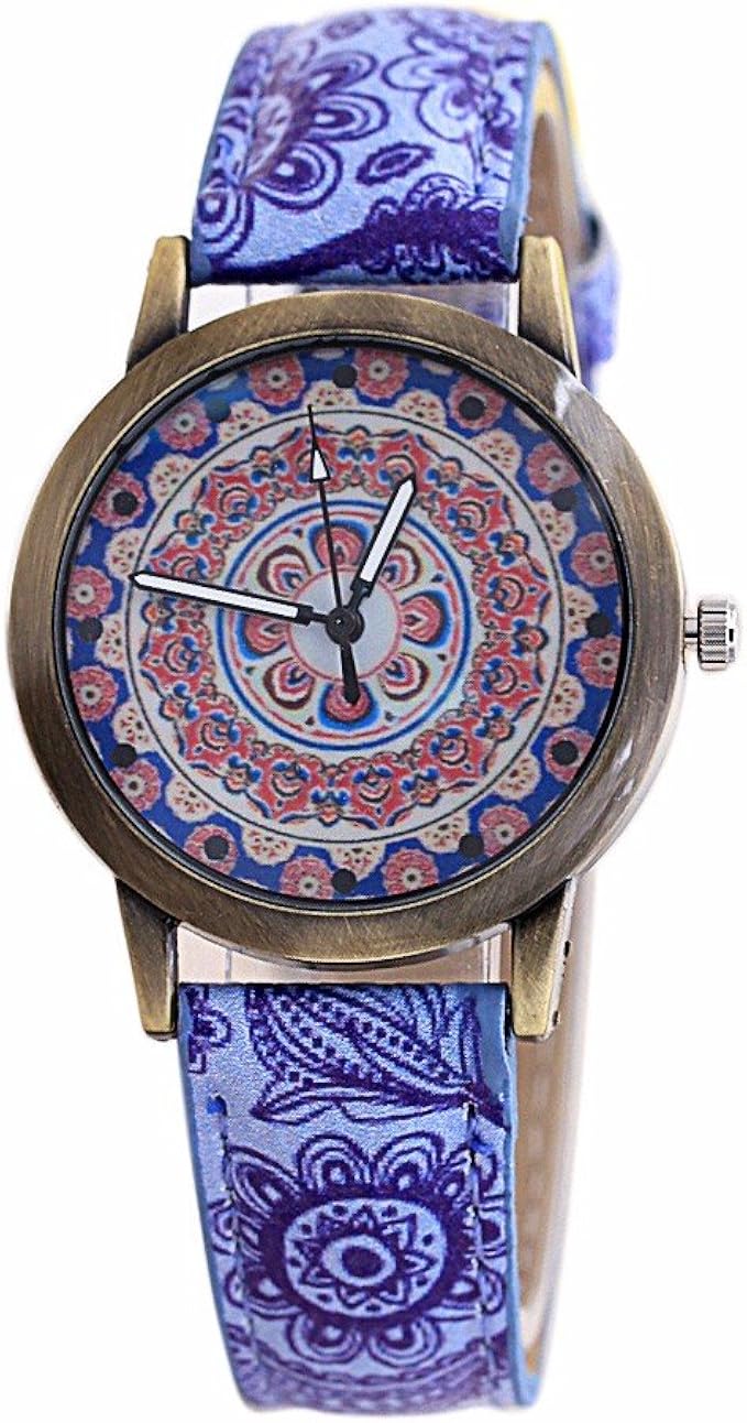 Amazon Vickyleb レディース イミテーション磁器腕時計 レディース クリアランス レトロストラップ 防水ドレス ステンレススチール デジタルダイヤルベルト クォーツシミュレーション 腕時計 パープル レディース腕時計 腕時計 通販