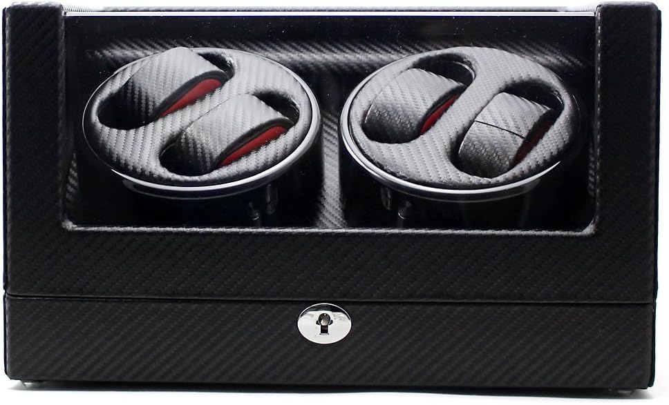 Mount Tibet Black Carbon Fiber Watch Winder for 4 Automatic Watches