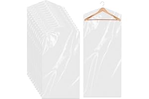 SLIVERDEW 10 Pack Long Dress Covers 71 Inch Garment Bags for Hanging Clothes Plastic Suit Bags Dry Cleaning Bags Hanging Dust-proof Garment Bags for Coat Gowns Dresses