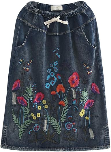 floral denim skirts