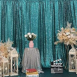 Eternal Beauty Teal Sequin Backdrop, 5x7 Ft Glitter