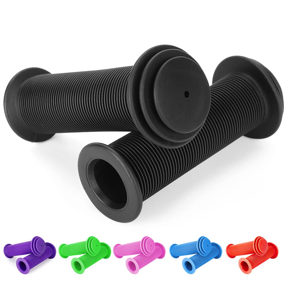 Kids Bike Grips - 105mm Bicycle Handlebar Grips With Mushroom Pattern for Bikes, Balance Bikes, and Kick Scooters