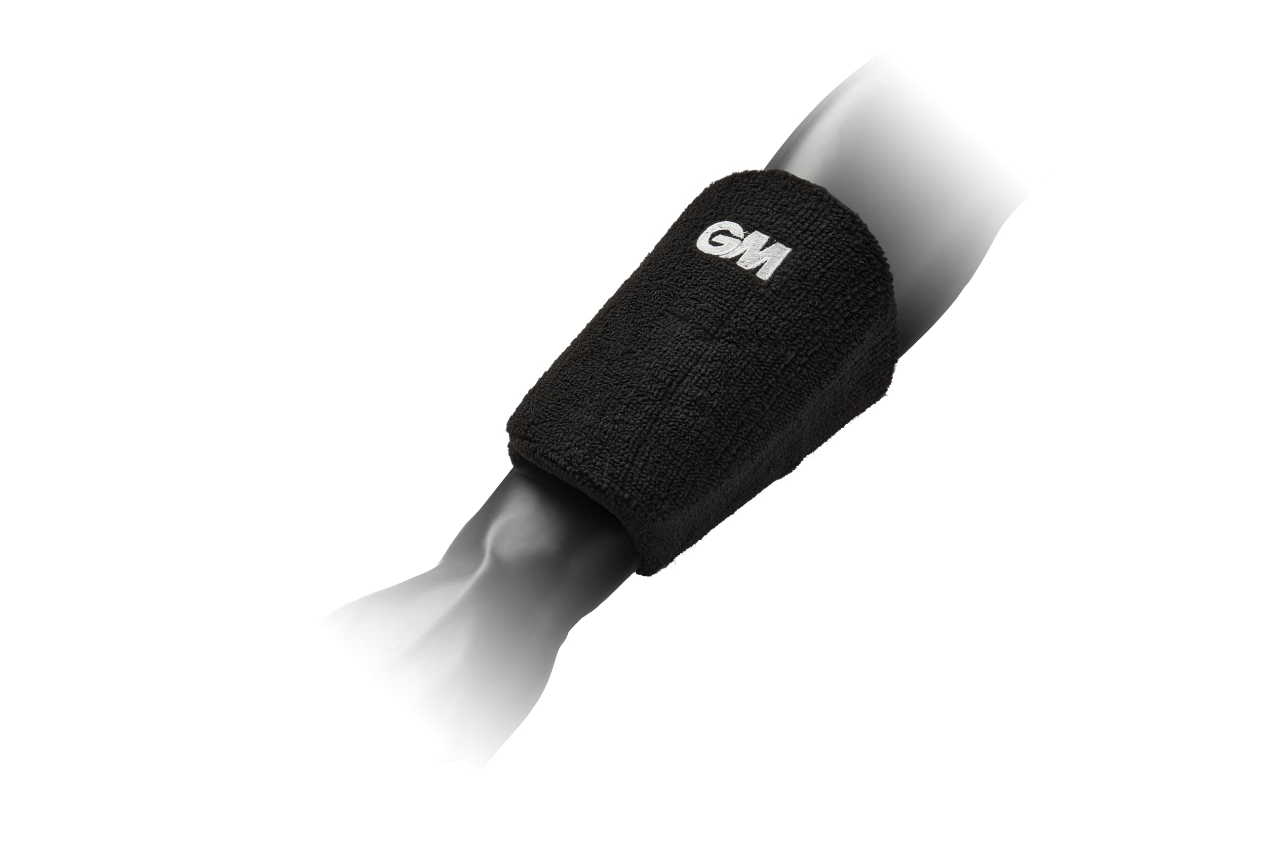 GM | Cricket | Protective Wrist Guard | Professional Protection | High Impact Outer Shell with Shock-Absorbing Foam | Pre-Curved Shape | Towelling Sweatband | Black | Adult Ambidextrous | Gunn & Moore