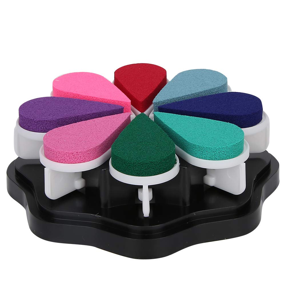 Ink Pad Petal Print Pad 8 Colors Petal Shape Stamp Rubber Stamp Pocket Account Scrapbook Schedule Book (1003 Aurora)