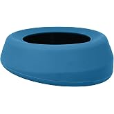 Kurgo Splash Free Wander Dog Water Bowl, Blue | No-Spill Travel Bowl for Dogs, Holds up to 24oz, Wedge Design Lays Flat on Car Seat, Food-Grade Silicone, BPA-Free