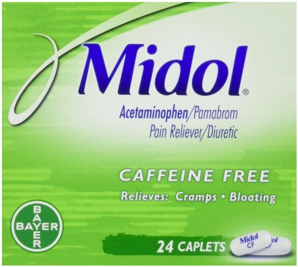 Midol Cramp & Bloating Relief Caffeine Free Caplets 24 ct (3 Pack)