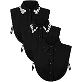 Bencailor 3 Pieces Fake Collar Detachable Dickey Collar for Women Stylish False Rhinestone Half Shirt Faux Women