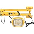 G GJIA 30W LED Loading Dock Light with 40" Folding Double Arm, Built-in Receptacle 4200 Lumens, 360° Rotatable Lamp Head, IP65 Rated ETL Listed for Trailers, Docks, Warehouses, Container