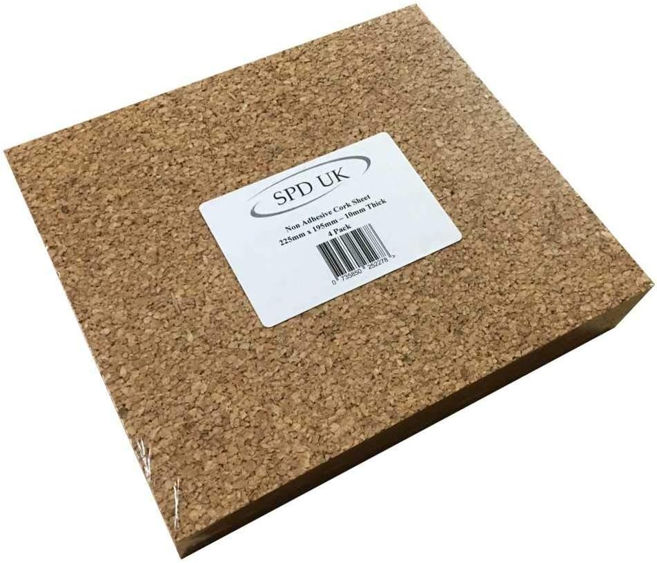 Non Adhesive Cork Sheet 225mm x 195mm 10mm Thick 4 Pack Amazon