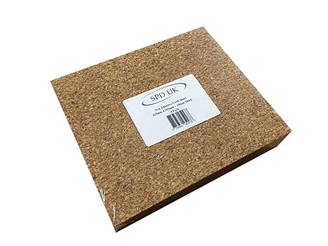 Lámina de corcho no adhesiva, 225 mm x 195 mm, 10 mm de grosor, 4