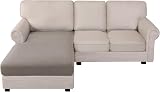 BellaHills High Stretch Jacquard Sofa Seat Cushion Covers Taupe Chaise