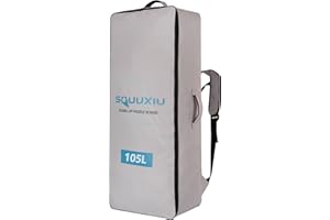 SOUUXIU Inflatable Paddleboard Backpack 105L/125L Waterproof with Side Mesh Pocket+ Buckle Strap, SUP Surfboard Bag Oxford Cloth Lightweight Paddle Board Backpack for Surfing Paddleboarding