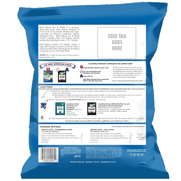 JONATHAN GREEN (12005) BLACK BEAUTY SUN & SHADE GRASS SEED – COOL SEASON LAWN SEED (7 LB)