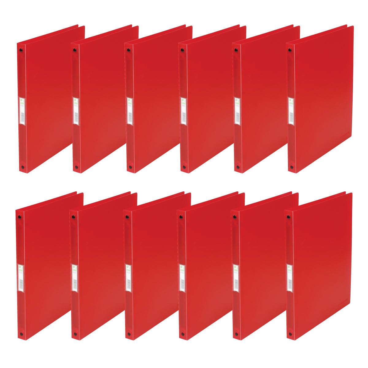 Q-Connect KF02920 Ring Binder/Pack of 12 / A4 4-Ring 16 mm/Colour: Red Transparent/Made of Strong Translucent PP Film / 22 mm Spine/Ring Binder Plastic/Ring Binder Slim Thin Folder — image 1
