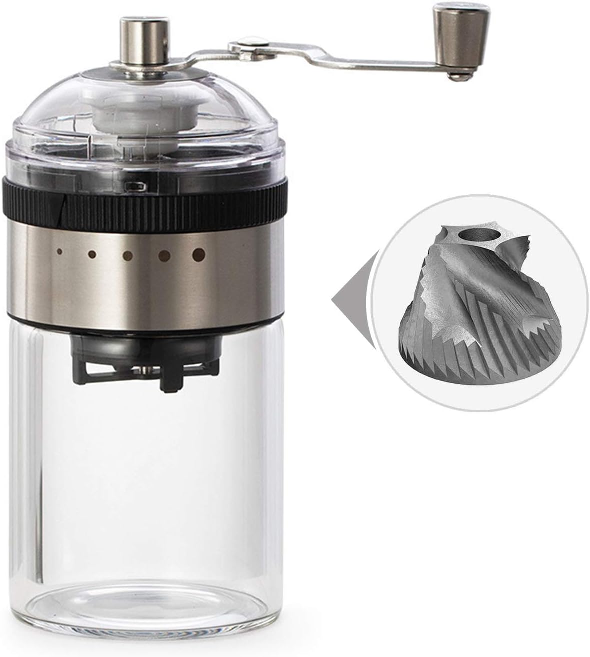 Manual Coffee Grinder, Coffee Bean Grinder Portable Hand Crank Ceramic