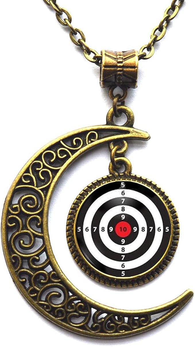 Dart target necklace Sport jewelry Darts necklace Dart board pendant