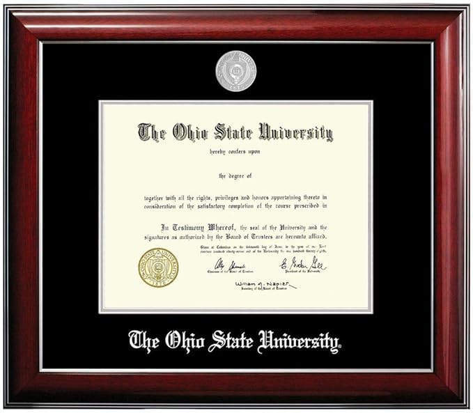 OCM Diploma Frames The Ohio State University Buckeye Displays Diploma