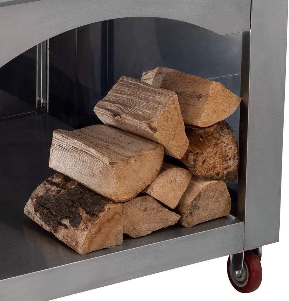 Giardino e giardinaggio Megashopitalia Forno a Legna per Pizza 4 Pizze in Acciaio  da Esterno Barbecue Giardino con Refrattario urban-earth.co.uk