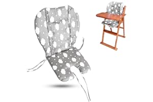Twoworld High Chair Cushion, Large Thickening Baby High Chair Seat Cushion Liner Mat Pad Cover Breathable Suitable for All Kinds of Baby Dining Chairs (Fashion Gray Clouds)