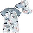 Hnyenmcko Infant Baby Boy Girls Rash Guard Swimsuit Short Sleeve Zipper Bathing Suit Toddler One Piece Swimwear Sunsuit