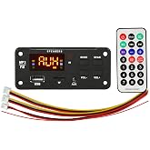 DC 6V‑12V Bluetooth Decoder Board,KIMISS Bluetooth 5.0 MP3 Decoder Module ABS Digital Display Decoding Audio Receiver Module with Remote Control