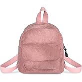 Energather Small Backpack, Corduroy Backpack Purse for Women and Girls, Mini Backpacks for Travel, Shopping, Walking (pink)