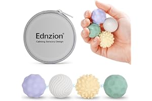 EDNZION Fidget Toys Adults – 4PCS Magnetic Silicone Stress Balls for Anxiety, Focus & ADHD Relief, Textured Sensory Desk Gadgets, Stocking Stuffers or Relaxing Gifts for Women, Teens, Girls