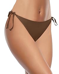 Holipick Brown Bikini Bottoms for Women String