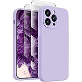 FireNova Designed for iPhone 14 Pro Max Case, Silicone Upgraded [Camera Protection] Case with [2 Screen Protectors], Soft Anti-Scratch Microfiber Lining Inside, 6.7 inch, Clove Purple