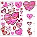 Tifeson 100 PCS Valentine's Day Window Clings Heart Static Stickers Decal - Removable Valentines Window Decals - Valentines Decorations