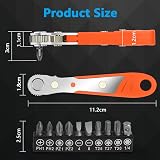 OSDUE Mini Right Angle Ratchet Screwdriver Set with 1/4 Inch Drive view 2