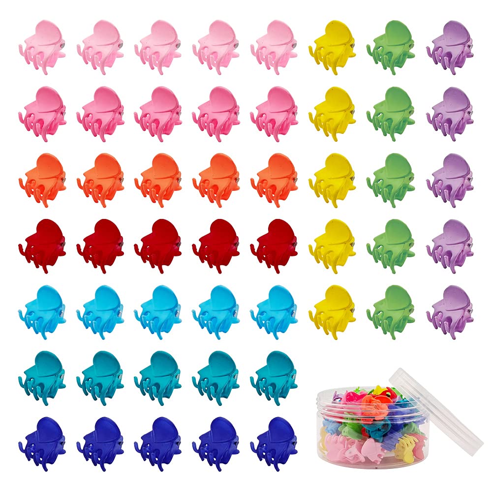 Photo 1 of 50 PCS Mini Hair Claw Clips? Bangs Strong Grip Multifunction Clamp Clips. (Matte Colors)