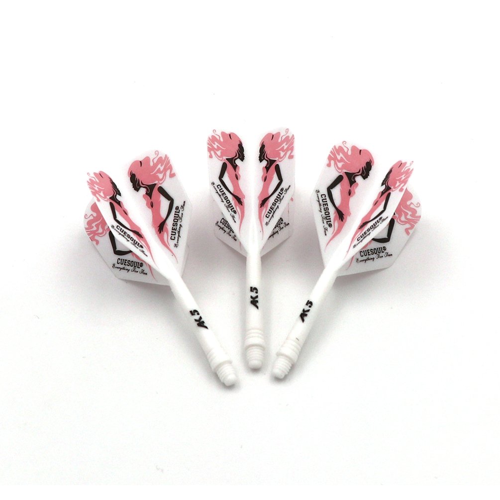 CUESOUL ROST Integrated Dart Shaft and Flights,big wing shape,Set of 3 pcs Beauty Pattern(CSAK-5MN8)