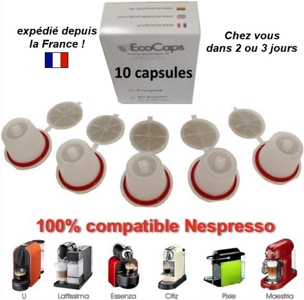 Pack of 10 capsules compatible Nespresso - Taille unique, Multicolore