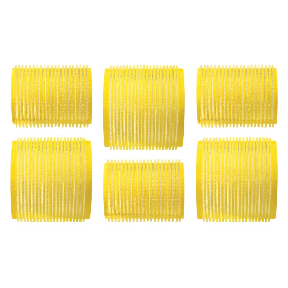 DRYBAR Drybar High Tops Self-Grip Rollers - self-grip rollers, create mega-lift & volume, two sizes; 3 medium & 3 large rollers, great for all hair types, Yellow, 1.0 count, Pack of 6