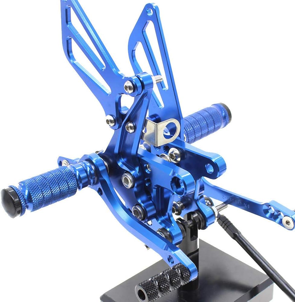 Klhzbm Aluminum Adjustable Motorcycle Rearsets Rear Sets Foot Pegs Pedal Footrest, for Kawasaki Ninja ZX6R, for ZX636 1999-2002