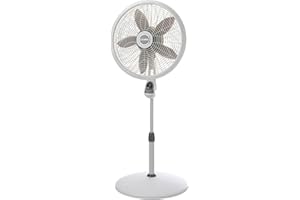 Lasko Lasko-18 Remote Control Elegance & Performance Pedestal, 3-Speed (1850) Household Fans, 26 x 21 x 6 inches, White