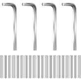 Spring Hinge Tension Pin Replacement Kit, Includes 20 Stainless Steel Shelf Pins and 4 Pieces Hex Wrenches, Metal Dowel Pegs Shelf Support Pins Kit for Automatic Closing of Door Hinges on Garage Doors