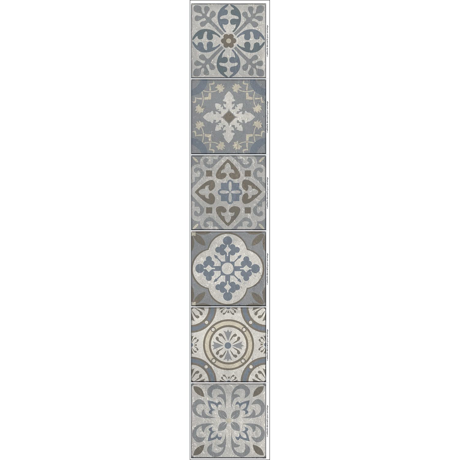 PLAGE 260600 6 Tiles Stickers -Old Tiles Borgatella, Grey (15 x 15 cm)