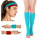v28 Neon Leg Warmers Set for women Headband Sweatbands Wristbands 80s 90s Pink Running Fanny 80’s Plus Size Costumes Pack