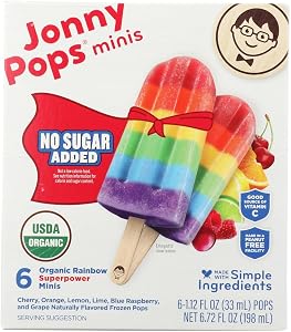 Jonnypops, Organic Superpower Rainbow Mini Pops, 6.72 Fl Oz