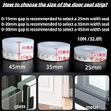 wordmouk 10m 45mm Door Bottom Seal Strip Weather Stripping Tape view 2