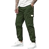 ZAFUL Mens Casual Cargo Pants Drawstring Hiking Outdoor Streetwear Track Joggers Sweatpants with Pockets