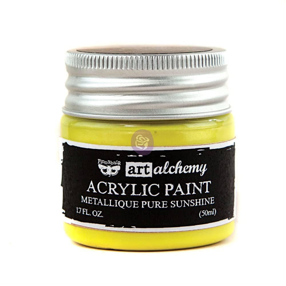 Prima Marketing Finnabair Art Alchemy Acrylic Paint 1.7 Fluid Ounces-Metallique Pure Sunshine, Other, Multicoloured, 4.59x4.49x5.2 cm