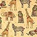 Caspari Wild Christmas Animals Wrapping Paper, 2 Rolls, Gold, 2 Count