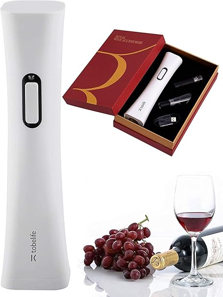 Amazon ワインボトルオープナー Usb充電式電動コルク栓抜き ワインギフトセット 真空ストッパー フォイルカッター 注ぎ口 バー用 家庭用 ホワイト ワインオープナー オンライン通販